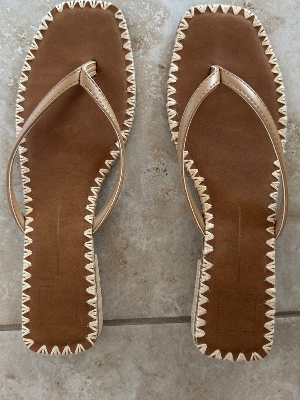 Dolce Vita Barty Brown Leather Thong Sandals WORN ONCE